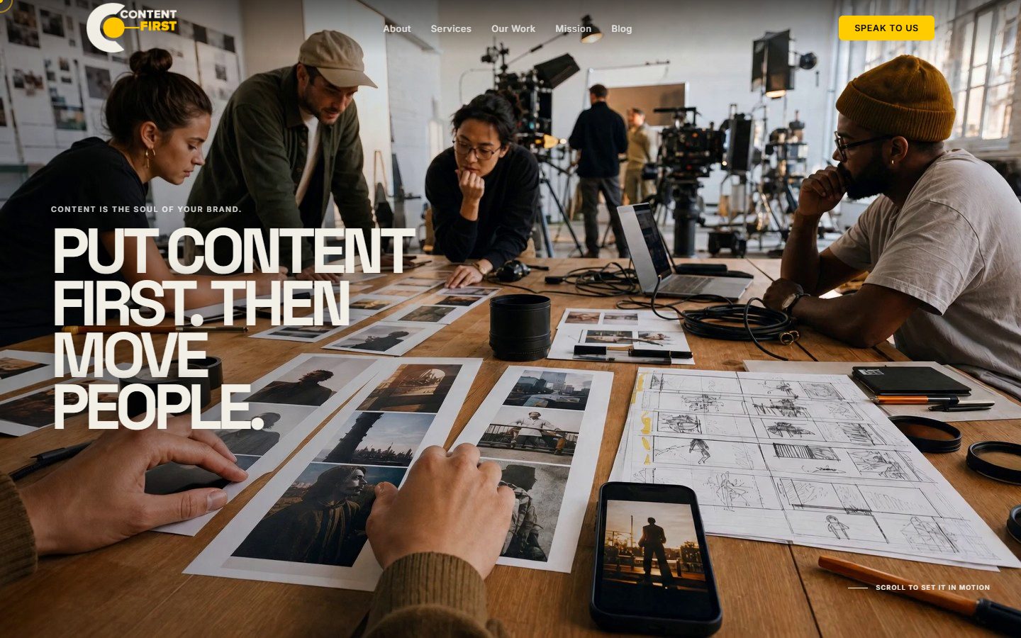 Content First website homepage