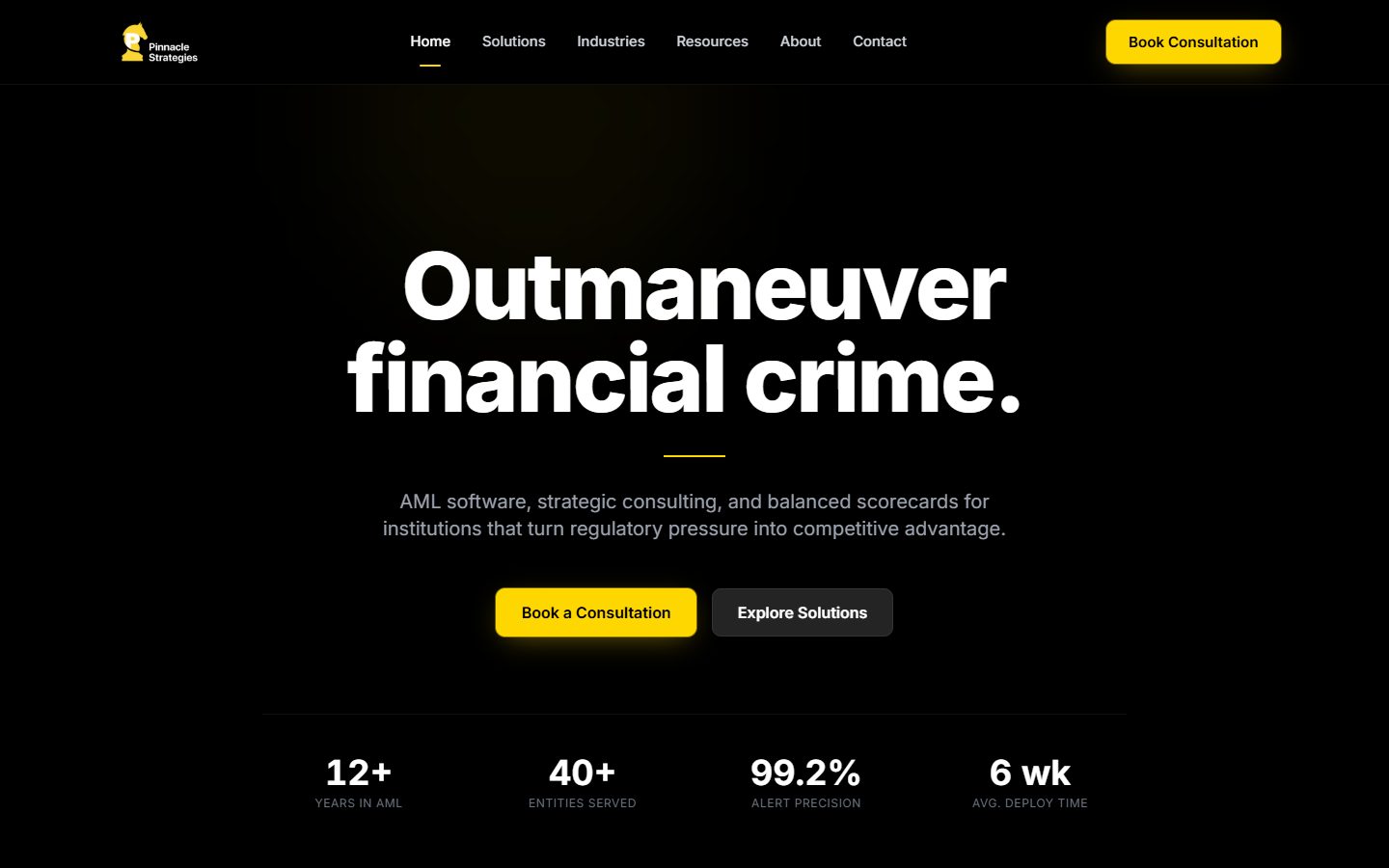 Pinnacle Strategies website homepage