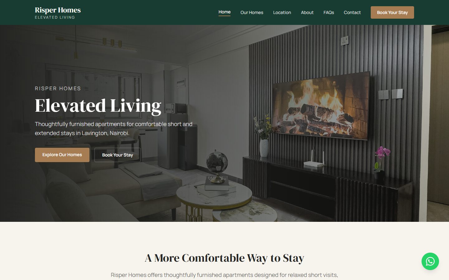 Risper Homes website homepage